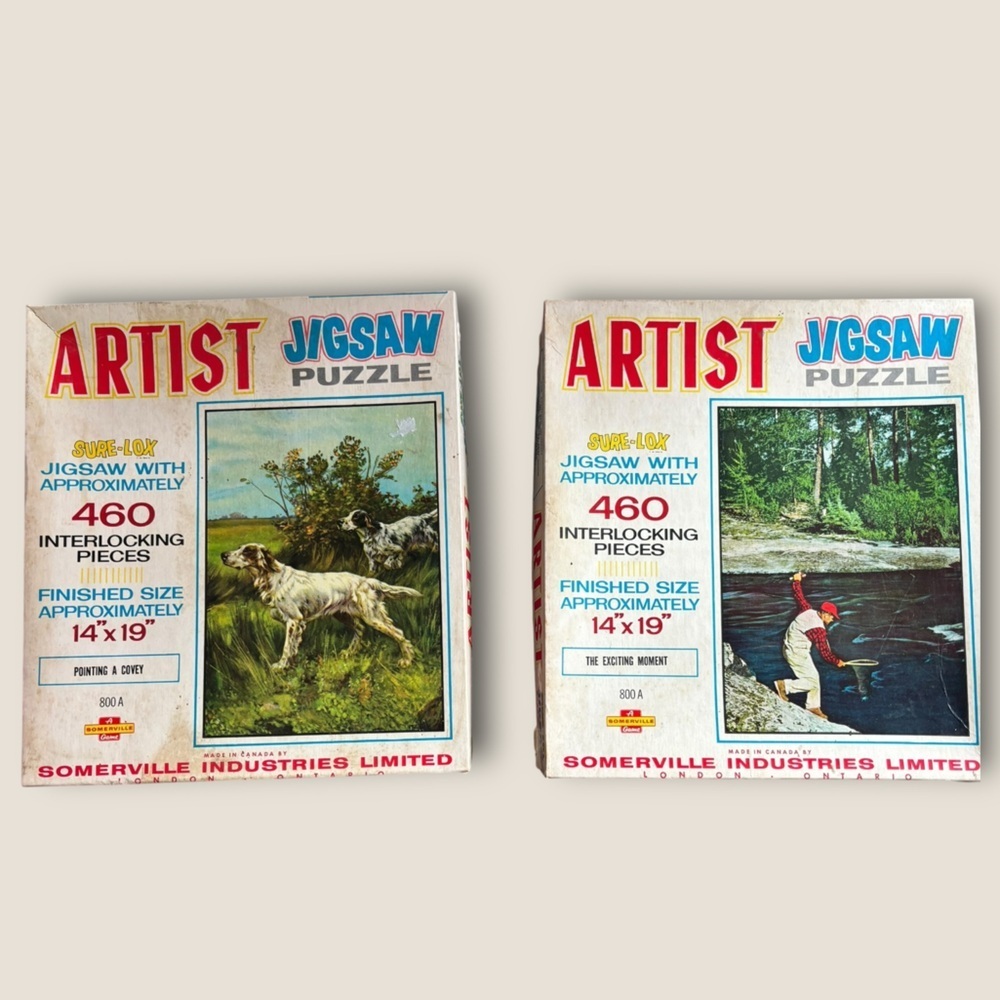 Somerville Vintage Jigsaw Puzzle Pair